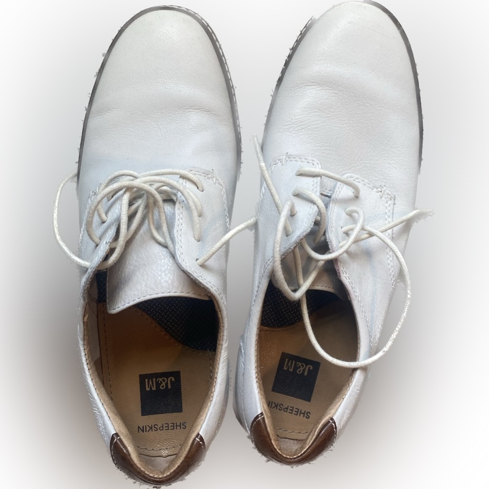 Johnson & Murphy white leather shoes